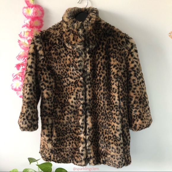 Bershka Big Cat Faux Fur Animal Coat/ Jacket - Picture 6 of 7